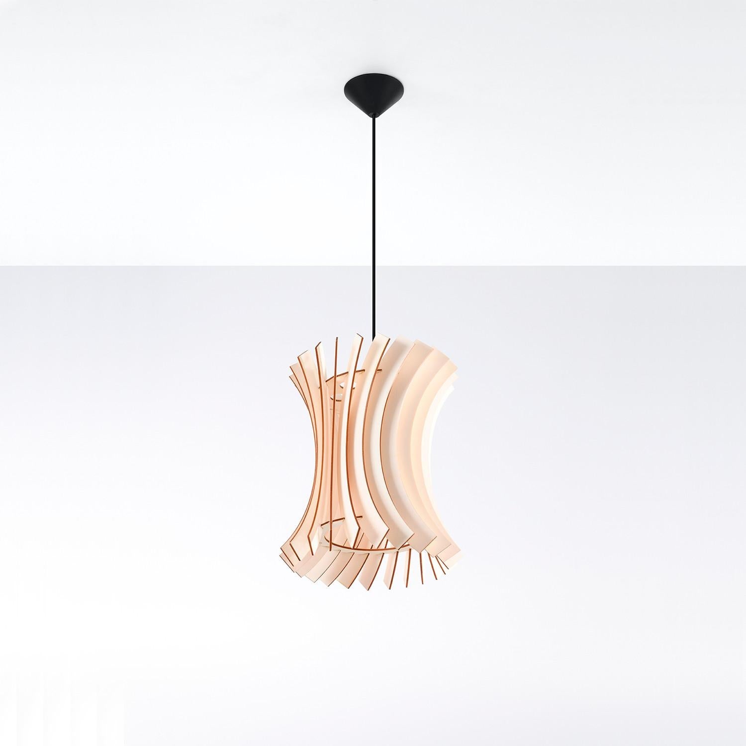 Lampa sufitowa wisząca Oriana czarna-naturalne drewno 1xE27x60W wym: 80 x 30 x 30 cm metal Sollux Lighting