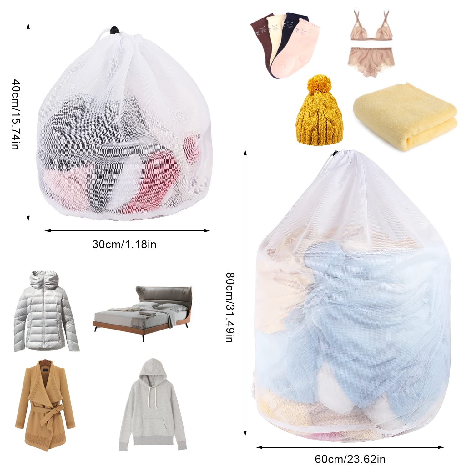 4 Sacchetti A Rete Per Lavatrice Per Reggiseni - Buste Protettive Con Cerniera, Rosa, 17x17 Cm - 3