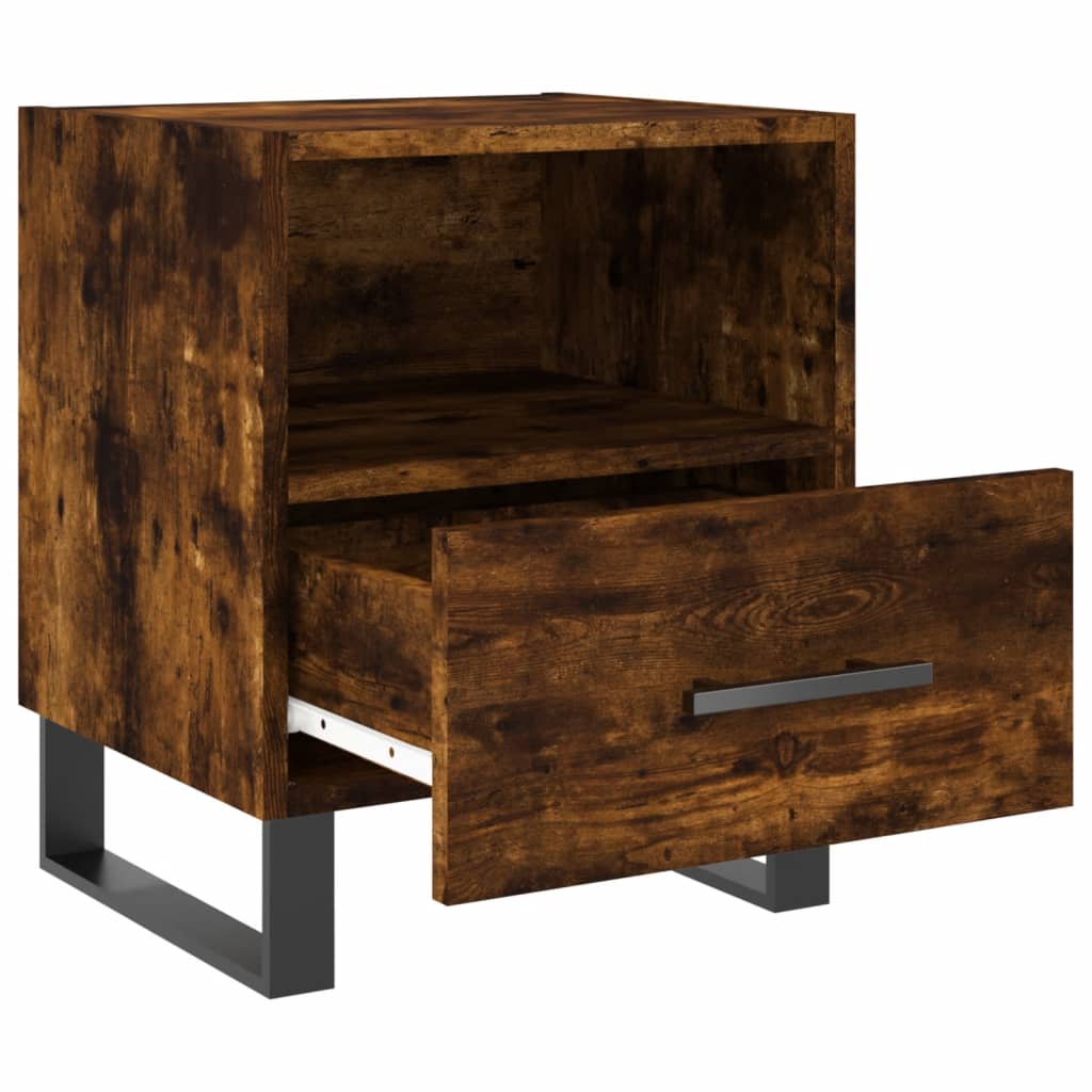 Maison Exclusive - Table de chevet chêne fumé 40x35x47,5 cm bois d’ingénierie - 3