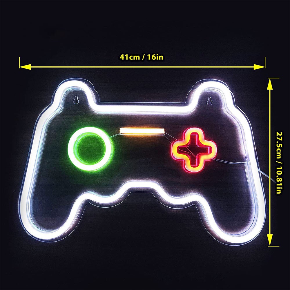 Insegna Luminosa Al Neon A Forma Di Scudo Gaming, Luce LED Dimmerabile USB Per Decorazione Parete, Sala Giochi E Camera Da Letto - 4