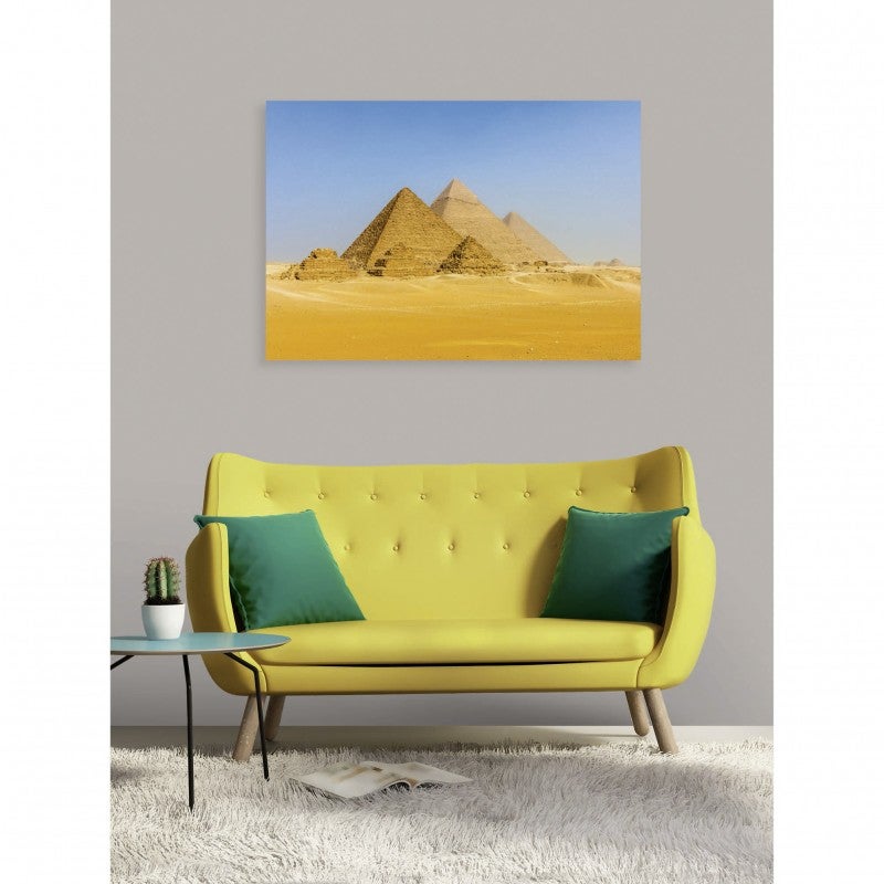 Tableau Déco Murale Impression Sur Verre 70x50cm - Pyramides Égypte Désert - ARTTOR
