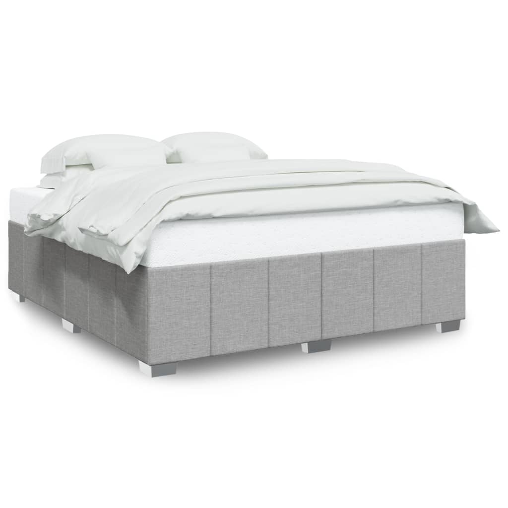 vidaXL Cadre de lit sans matelas gris clair 180x200 cm tissu - 2