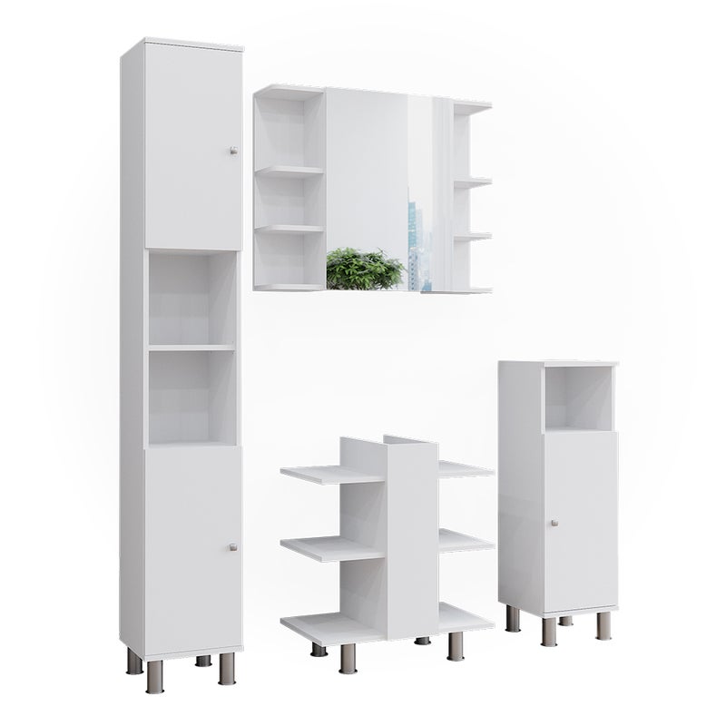 Vicco Zestaw mebli łazienkowych Fynn, Biały, 4 części