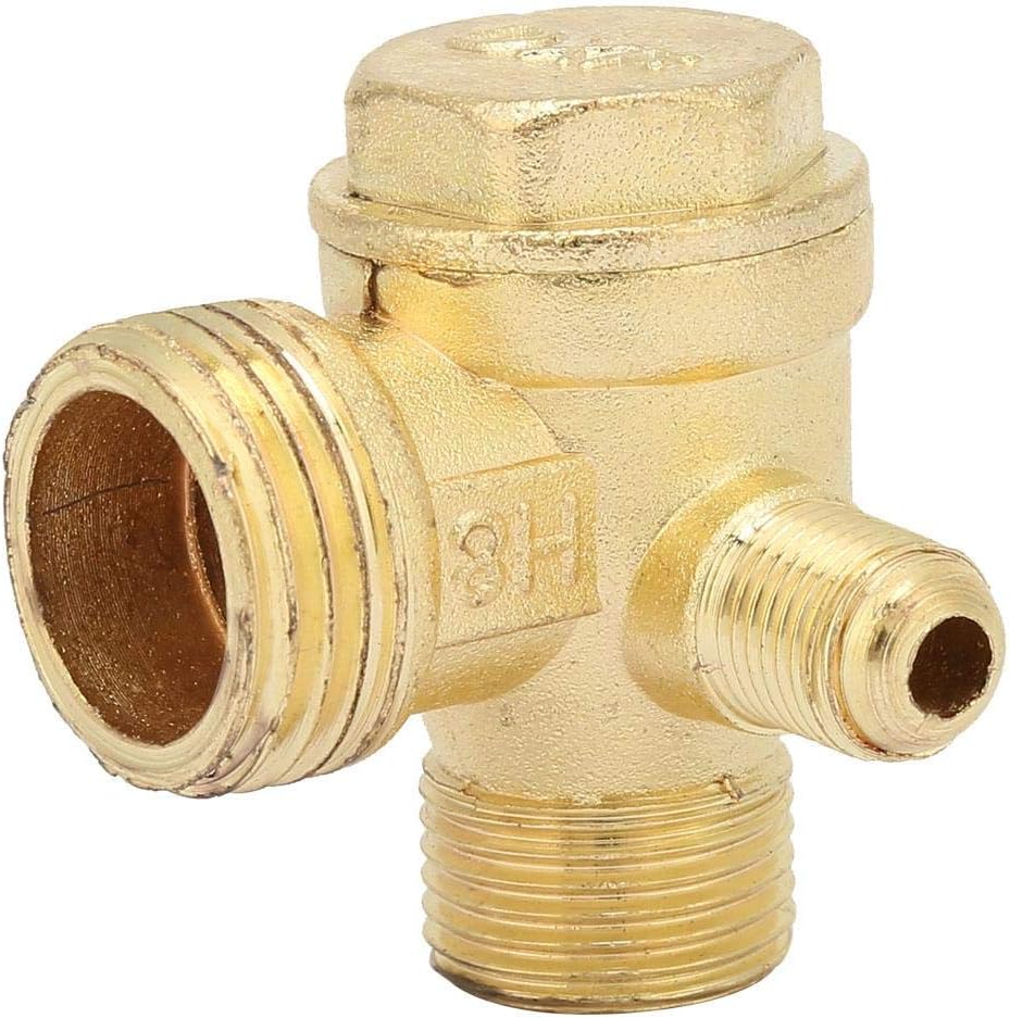 (4,1×3,7×3,7 cm) Zawór zwrotny sprężarki powietrza, 3-portowy mosiężny zawór pneumatyczny, do centralnej sprężarki powietrza