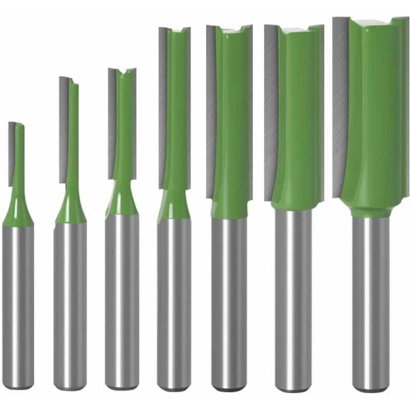 Lot de 7 tige de 6mm, fraise droite à creuser à tranchants en carbure ...