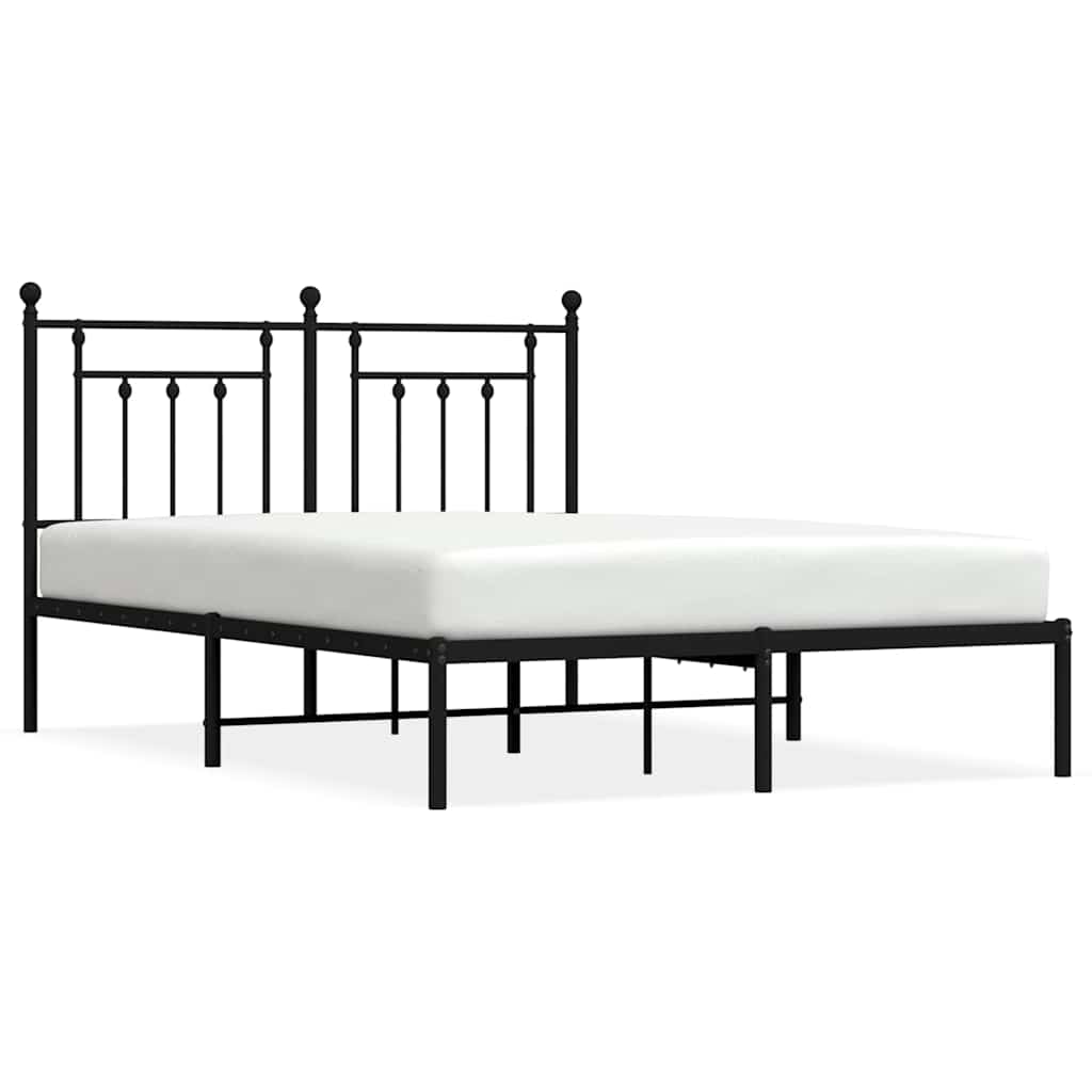 Łóżko Metalowe Czarne Rama Łóżka Ze Stelażem Do Pokoju Sypialni 150x200 cm