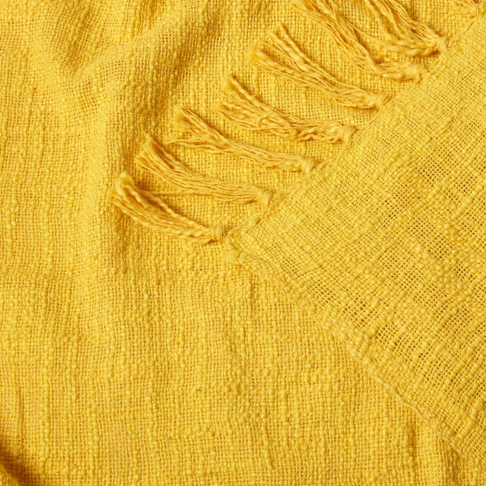 Homescapes Jeté de lit ou de canapé Jaune Nirvana en coton, 150 x 200 cm - 5