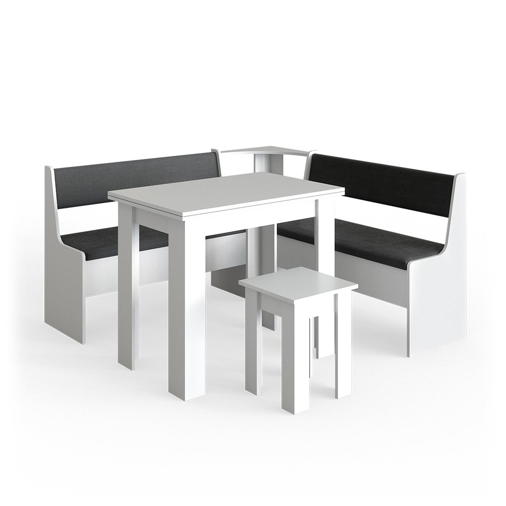 Vicco Corner Bank Group Roman, Biały, 150 x 150 cm z tabelą