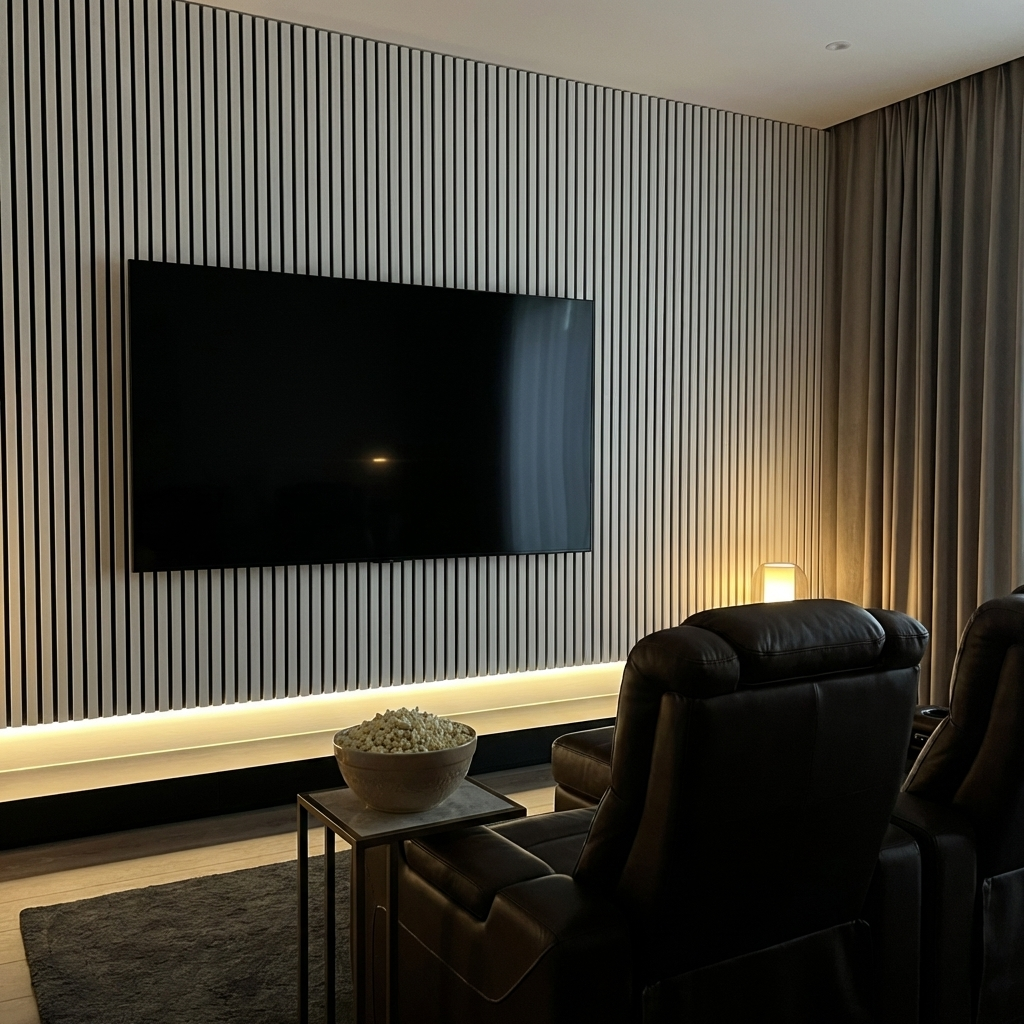 Lot de 2 - 240 x 60 cm - Panneau Tasseaux - Blanc Cuir - Feutrine Noir - Qualité Premium - ep 21mm - 10