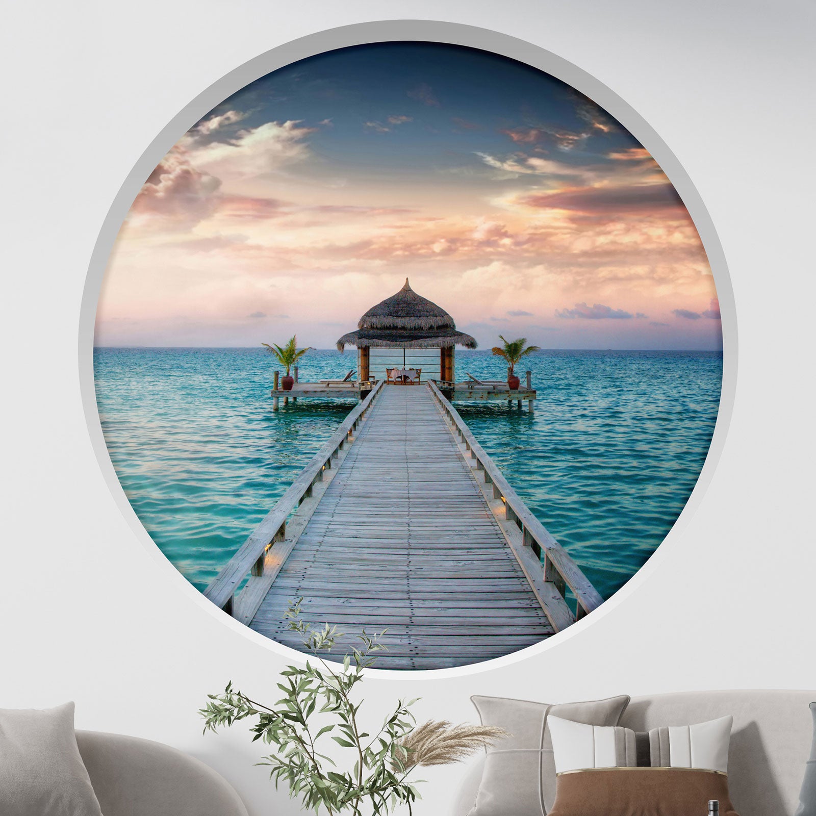 Stickers Trompe l'oeil Arche ronde - Ponton 3617681256472 - Diamètre 130 cm - 2