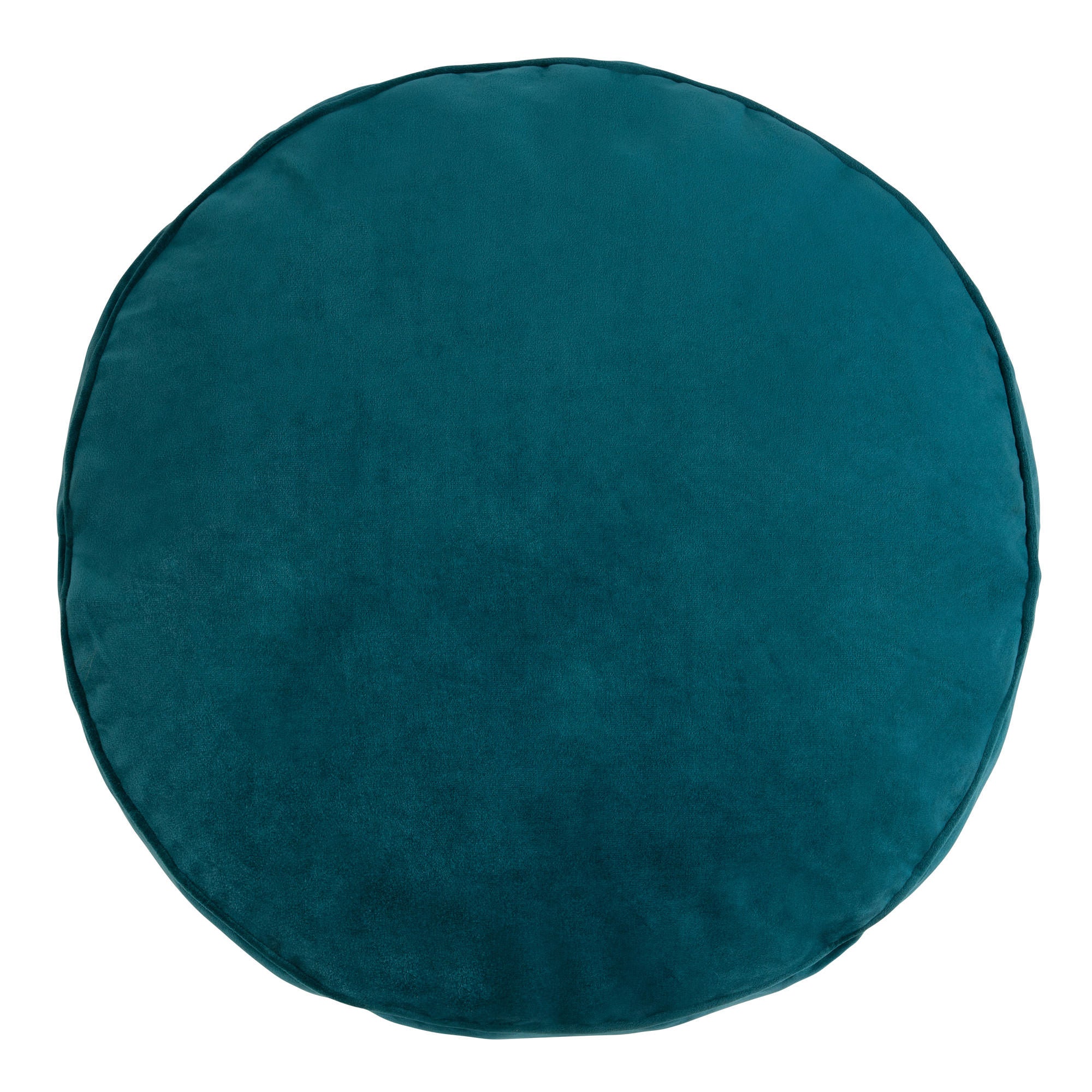 Pouf rond Icon velours bleu canard, 55x55cm - 3