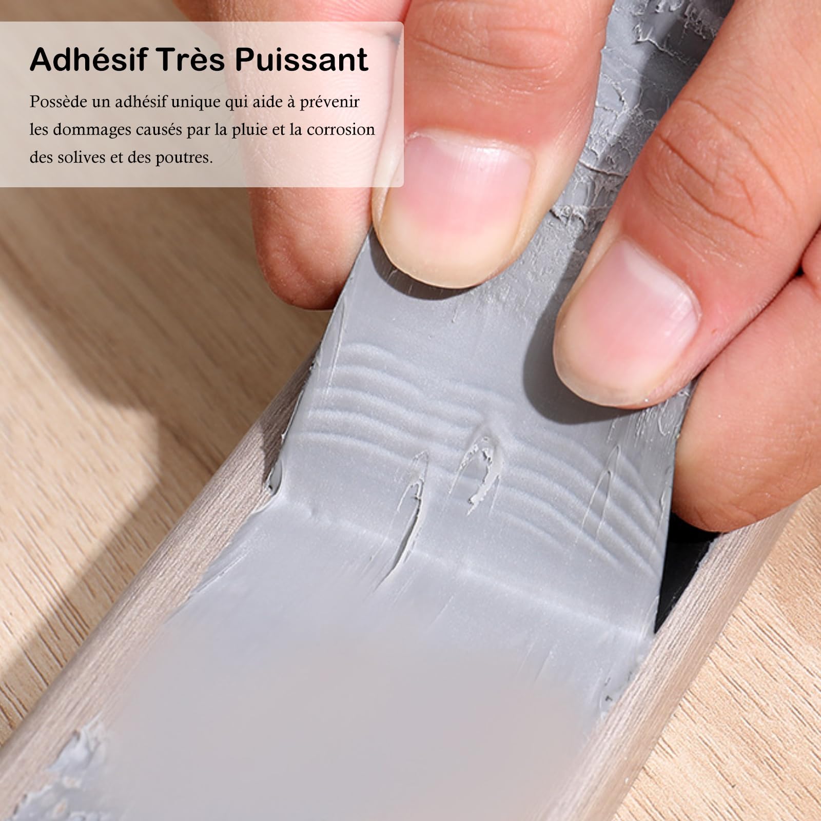5 ensembles Ruban Adhésif Butyle Auto-Adhésif Imperméable Terrasse Réparation Gouttières Protection Bois 1 Rouleau 5cmx15m - 3