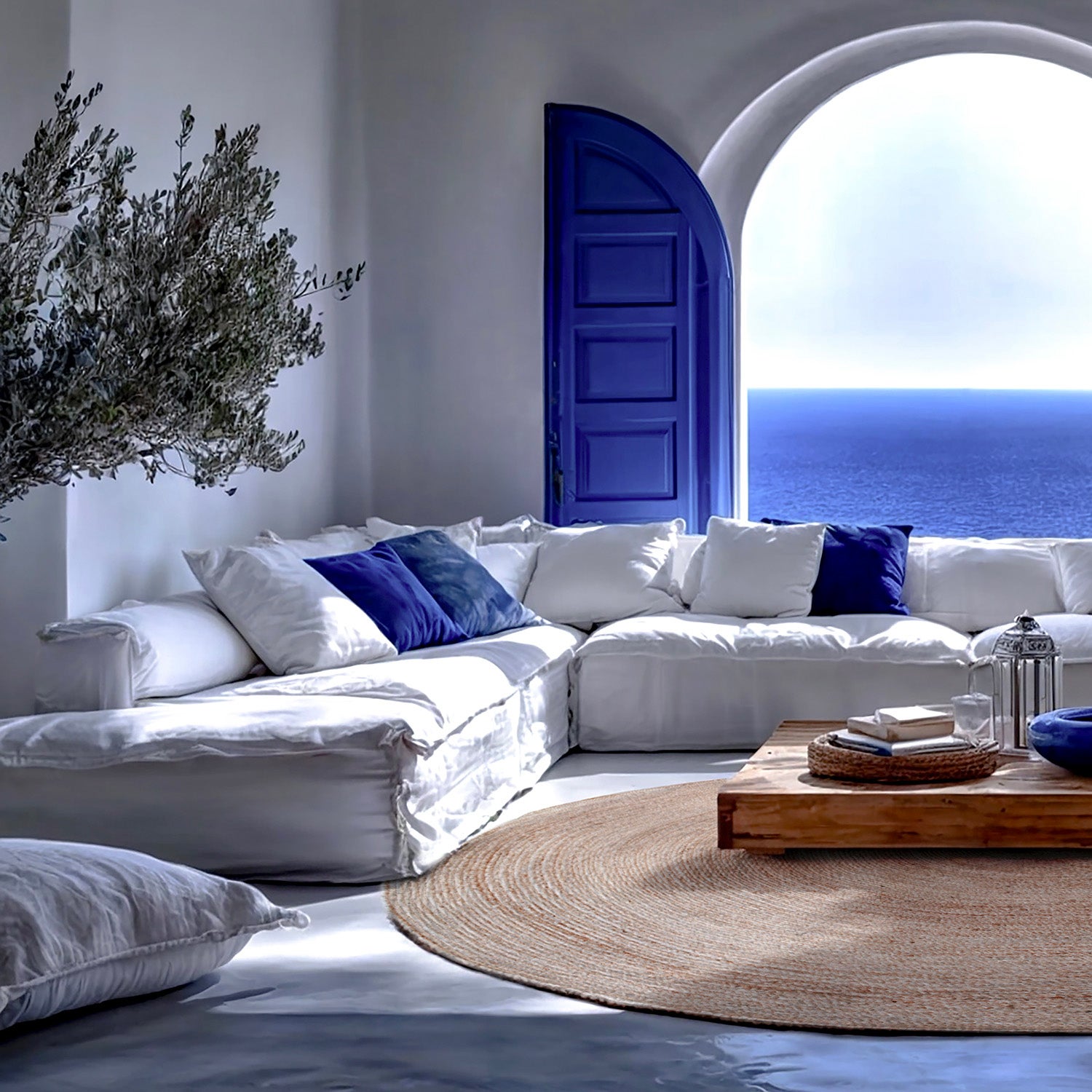 Tapis rond en jute Ø200 cm fait main de haute qualité - 3