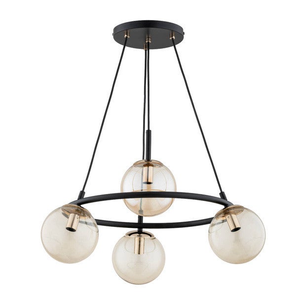 Lampa wisząca Rngo czarno-złota 4xE14x10W ring wym: 66 x 58 x 58 cm metal Alfa