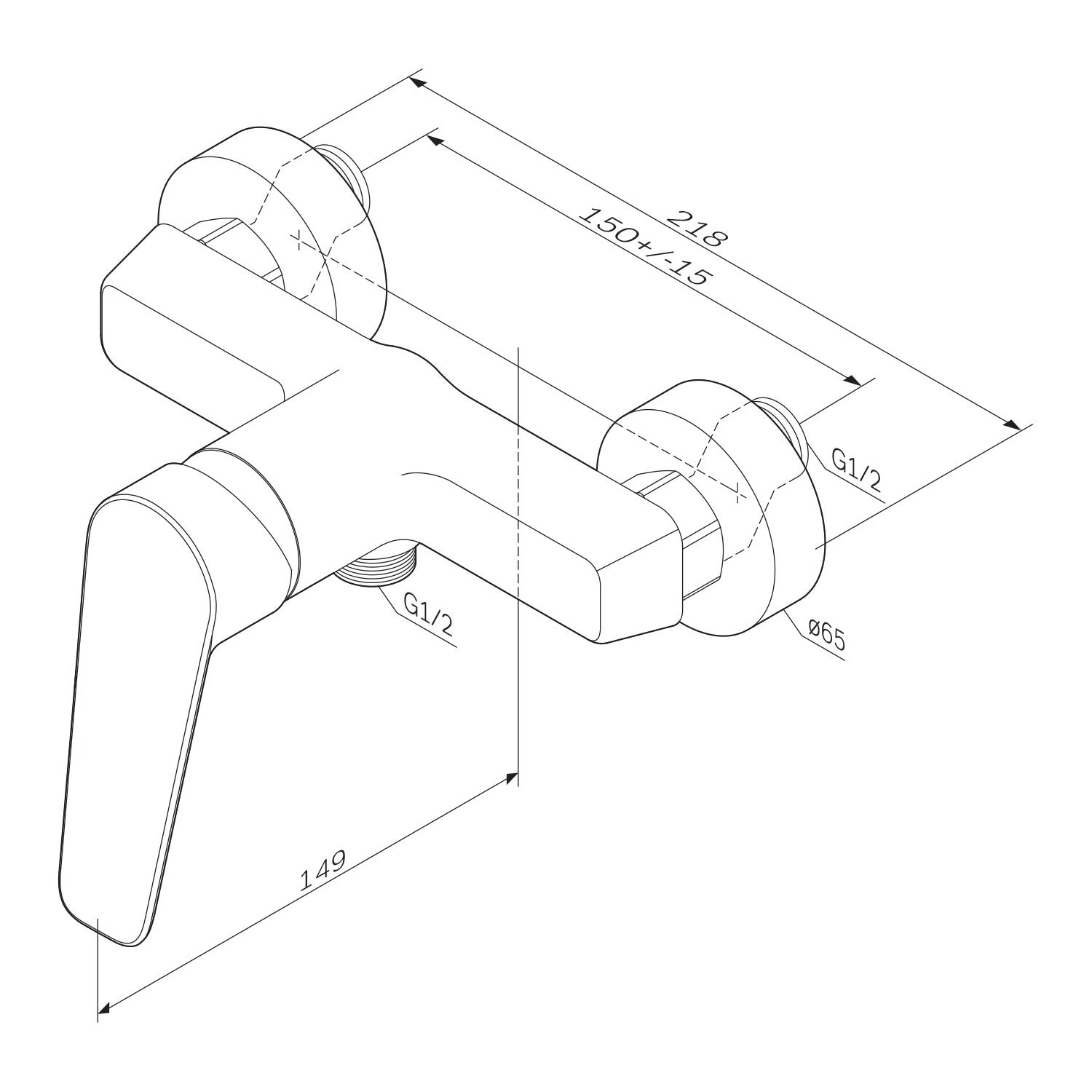 Mitigeur mécanique de douche Robinet de douche Blanc, Hit FTA20033 AM.PM - 9