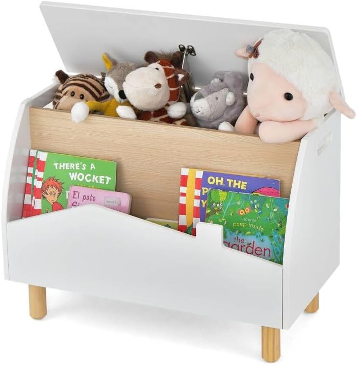 Coffre à Jouets Enfants en Bois, 60 x 30 x 44 cm, Blanc Leroy Merlin