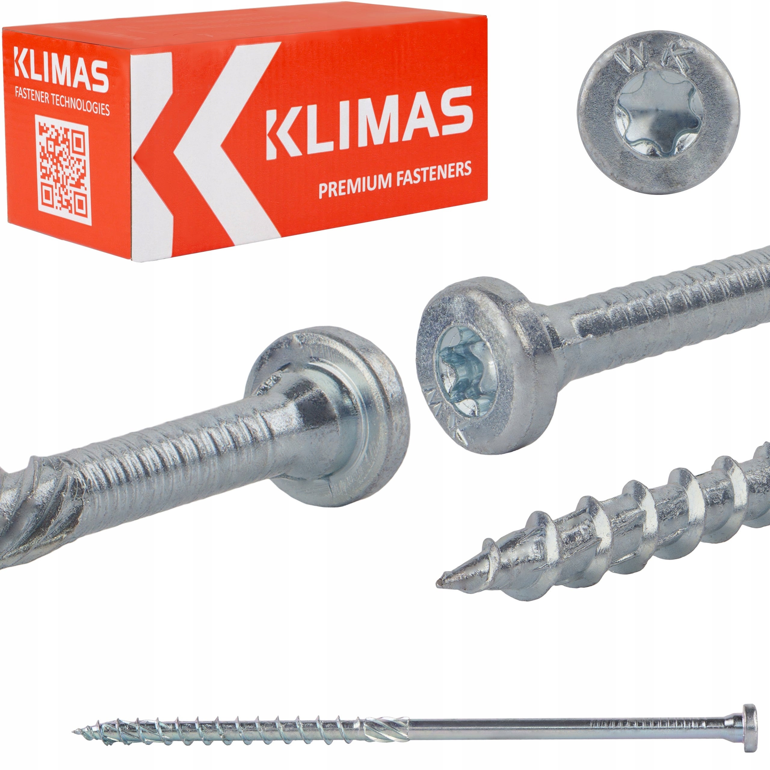 Wkręty do łączników ciesielskich Klimas WKCR 8x180 mm z okrągłym łbem 50szt