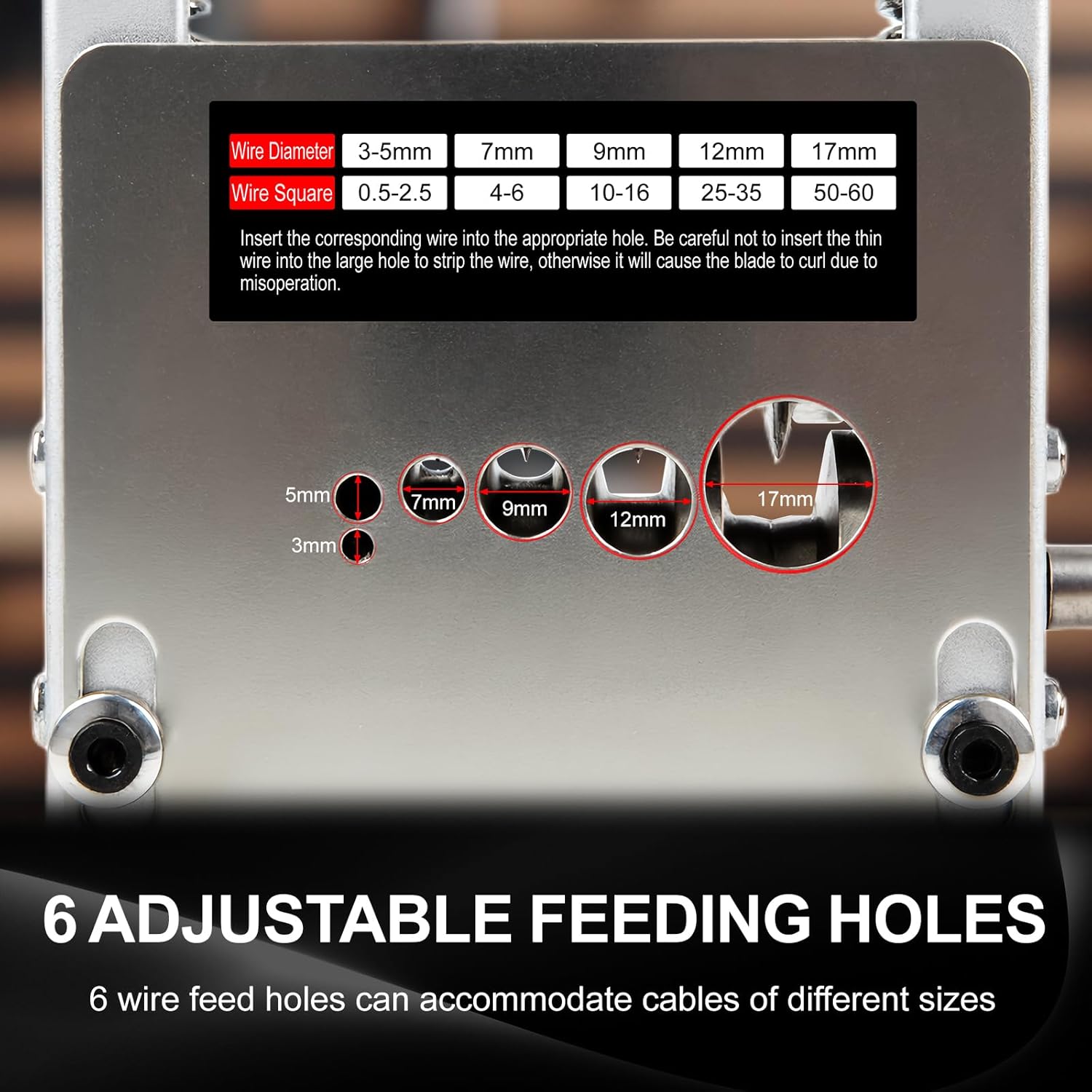 Machine à Dénuder le Cuivre Manuelle avec 6 Canaux et 5 Lames, Denudeur Cable pour Câble de 3 à 17 mm - 3