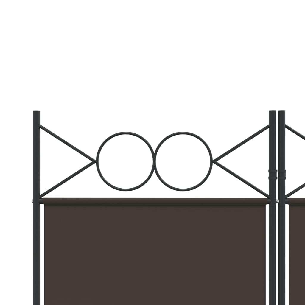 vidaXL Cloison de séparation 4 panneaux Marron 160x220 cm Tissu - 7