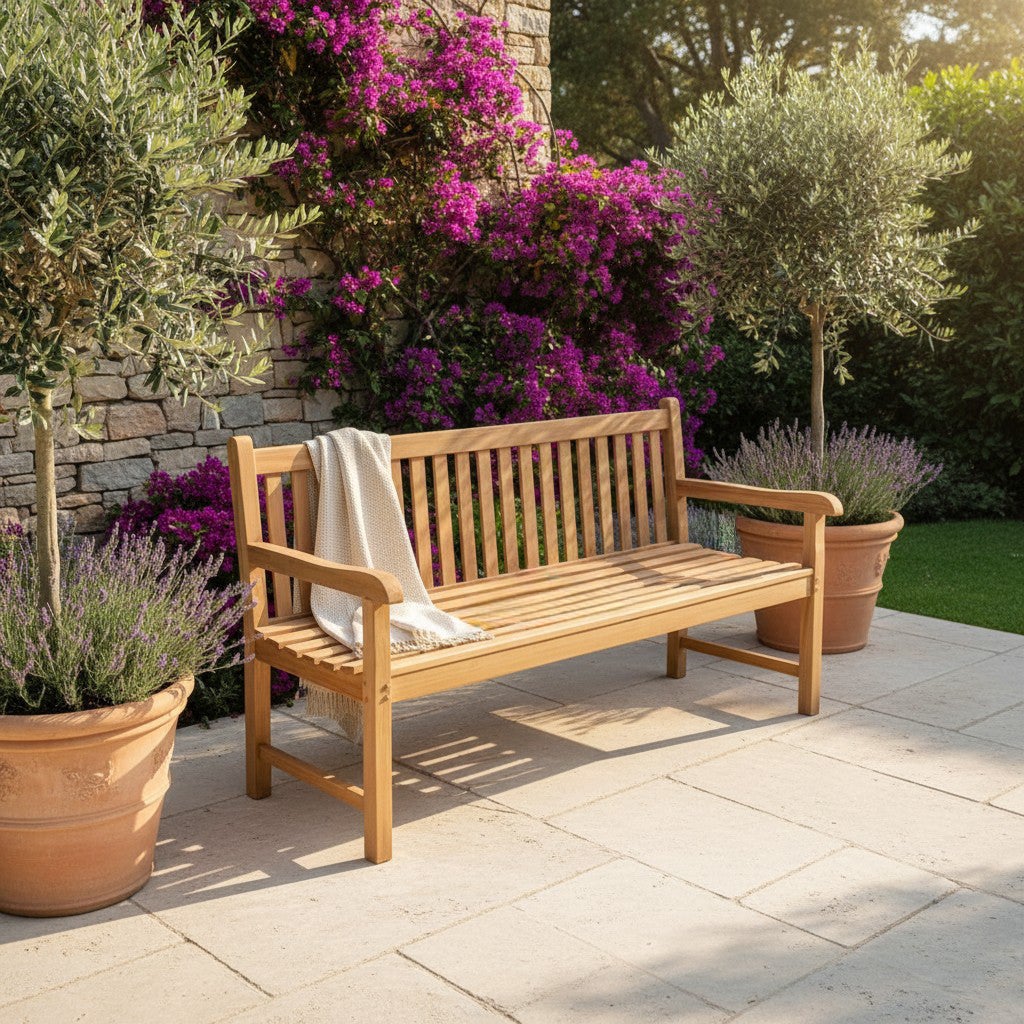 Banc en teck massif Londres 180 cm - 5