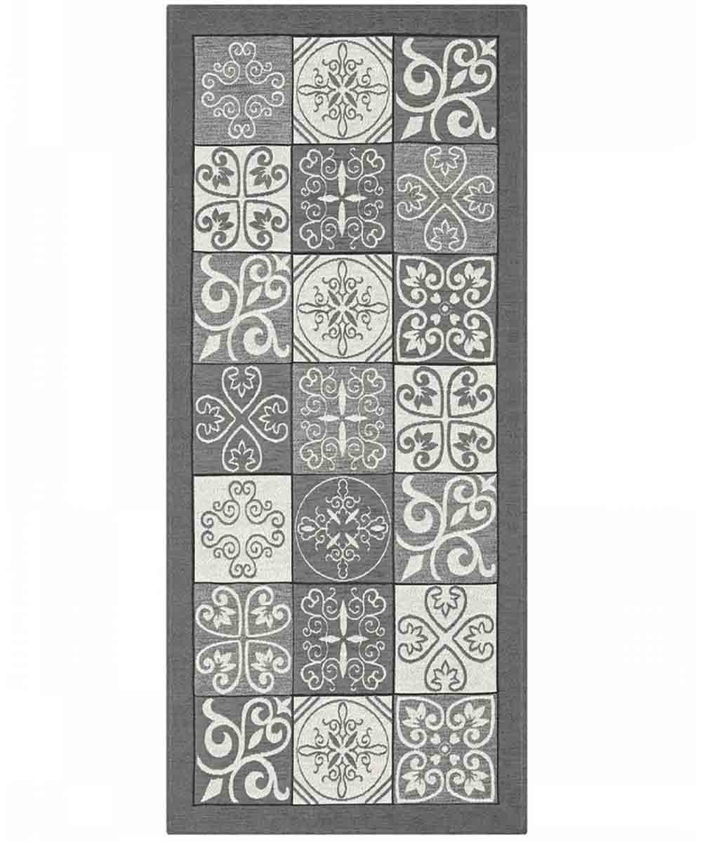 Dywan welurowy antypoślizgowy MAIOLICA, 55x140 cm, szary | GalleriaFarah1970