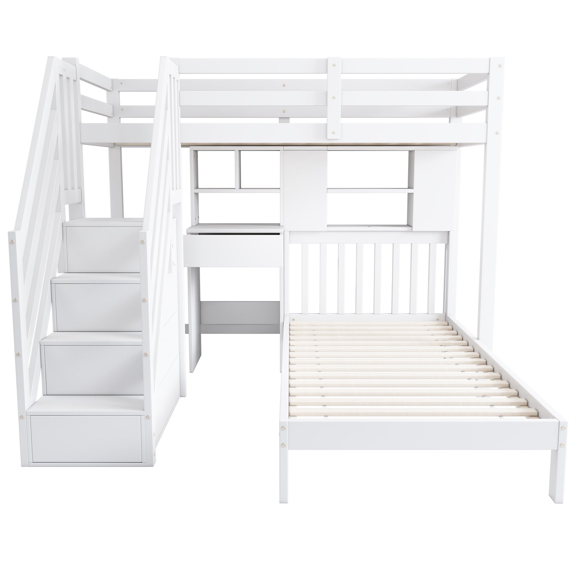 Letto a castello 90 x 200, letto matrimoniale, letto multifunzionale per bambini, funzione contenitore - 8