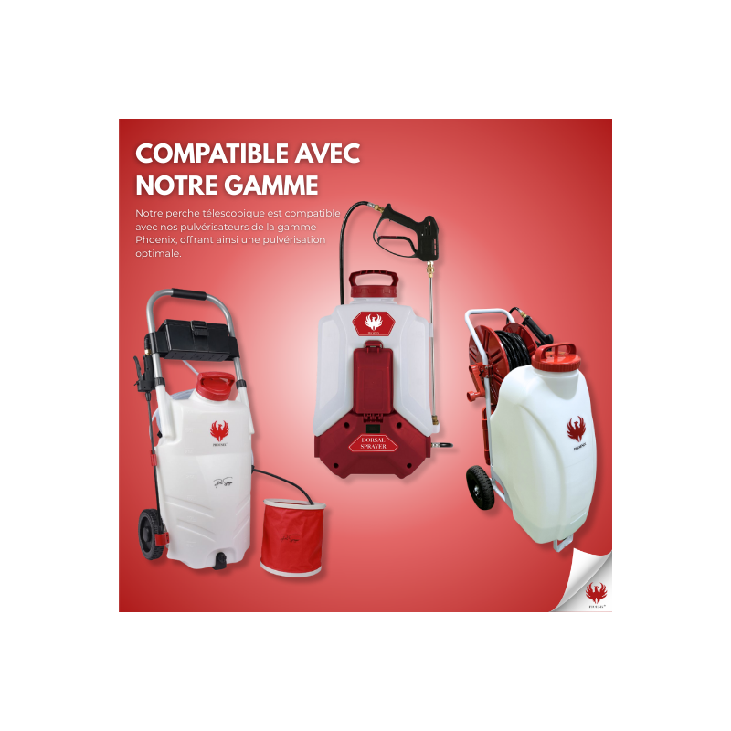 Perche EVO PHOENIX télescopique 5.4M pour PRO - DORSAL et GLADIATOR SPRAYER - 7