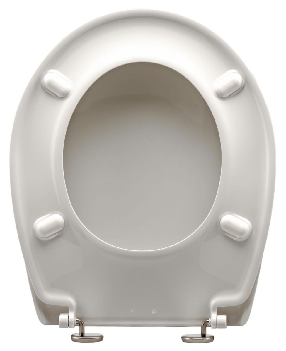 abattant wc - opio - charnière individuelle ajustable - thermoplastique - blanc - siamp 47105610 - 5
