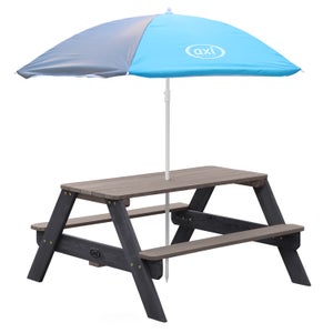 AXI Dennis Tavolo Da Picnic Di Sabbia E Acqua Di Legno In Marrone | Tavolo Da Acqua E Sabbia Con Cucina Da Gioco Incl Lavandino Ombrellone E Panche 89661417