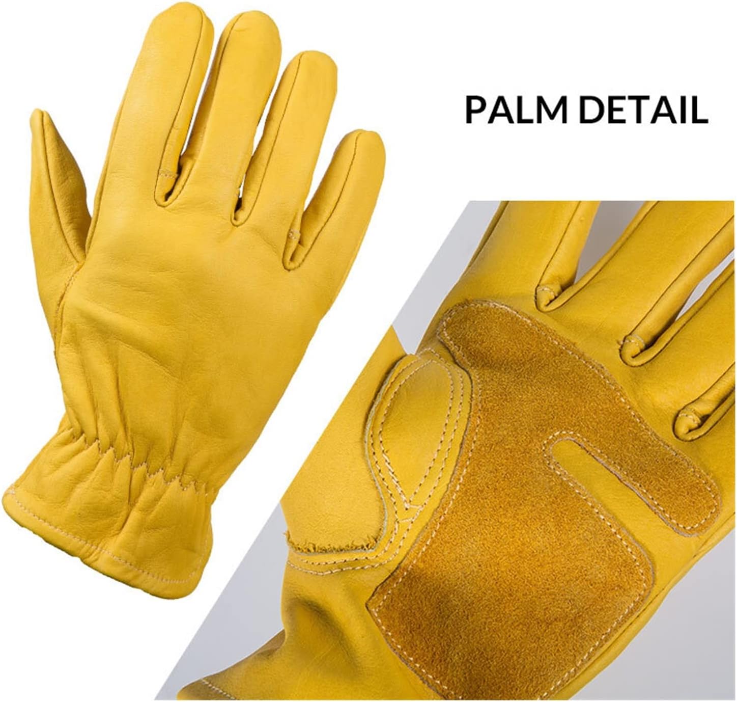 Gants de jardinage épais et résistants à la perforation, en cuir de vachette, adaptés à la taille, au bêchage,à la plantation et autres trav Taille M - 3