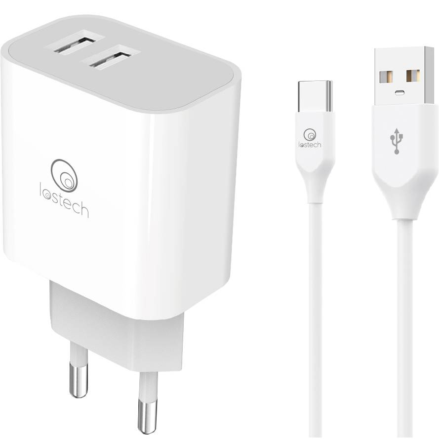 SET DI CARICA DA MURO A DOPPIA USB cavo USB attacco Tipo C (pot.max 15W) - 2