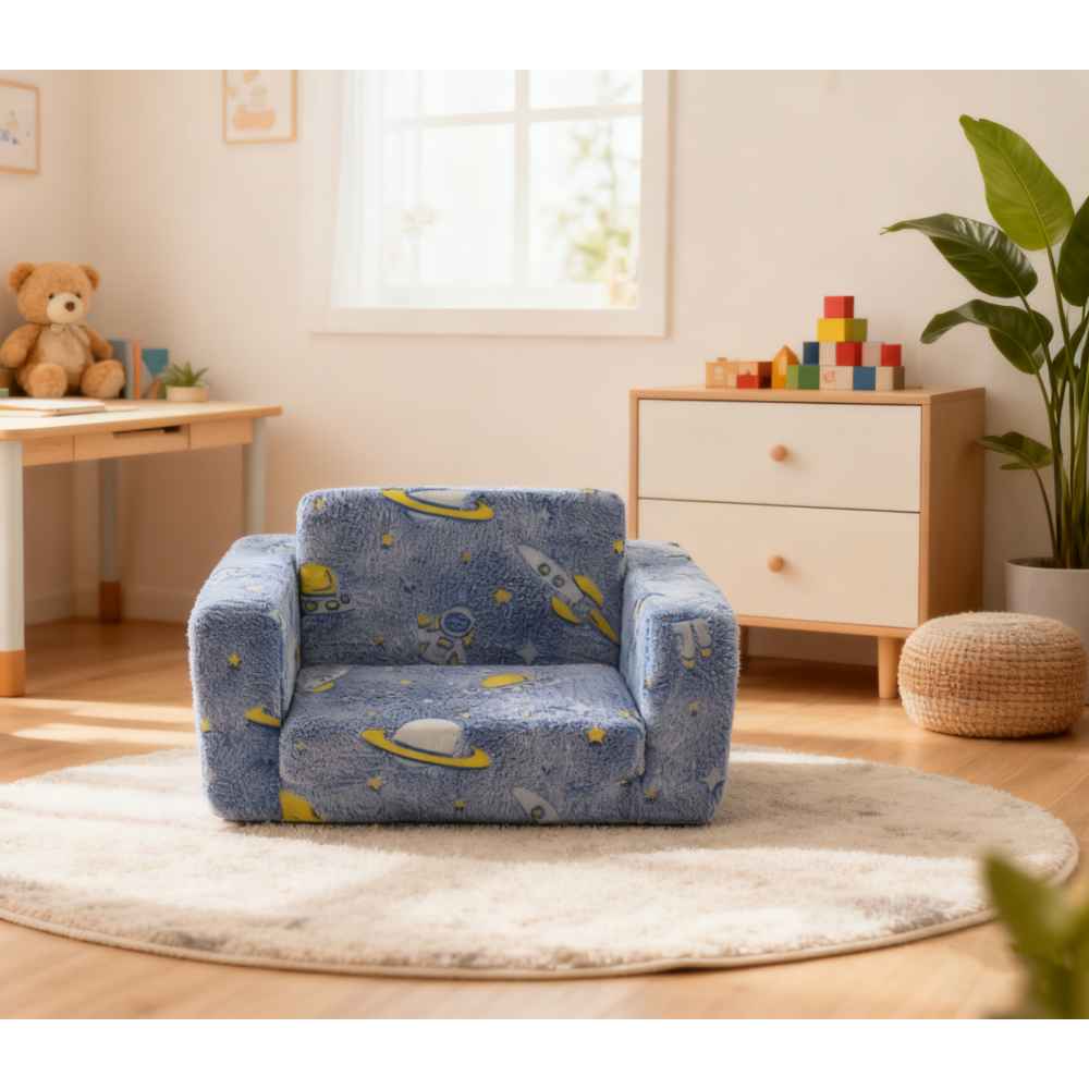 Chaise pliante pour enfant en bas âge, canapé-lit pour enfant en peluche douce et lumineuse (pliable),chaise longue confortable pour filles et garçons - 2