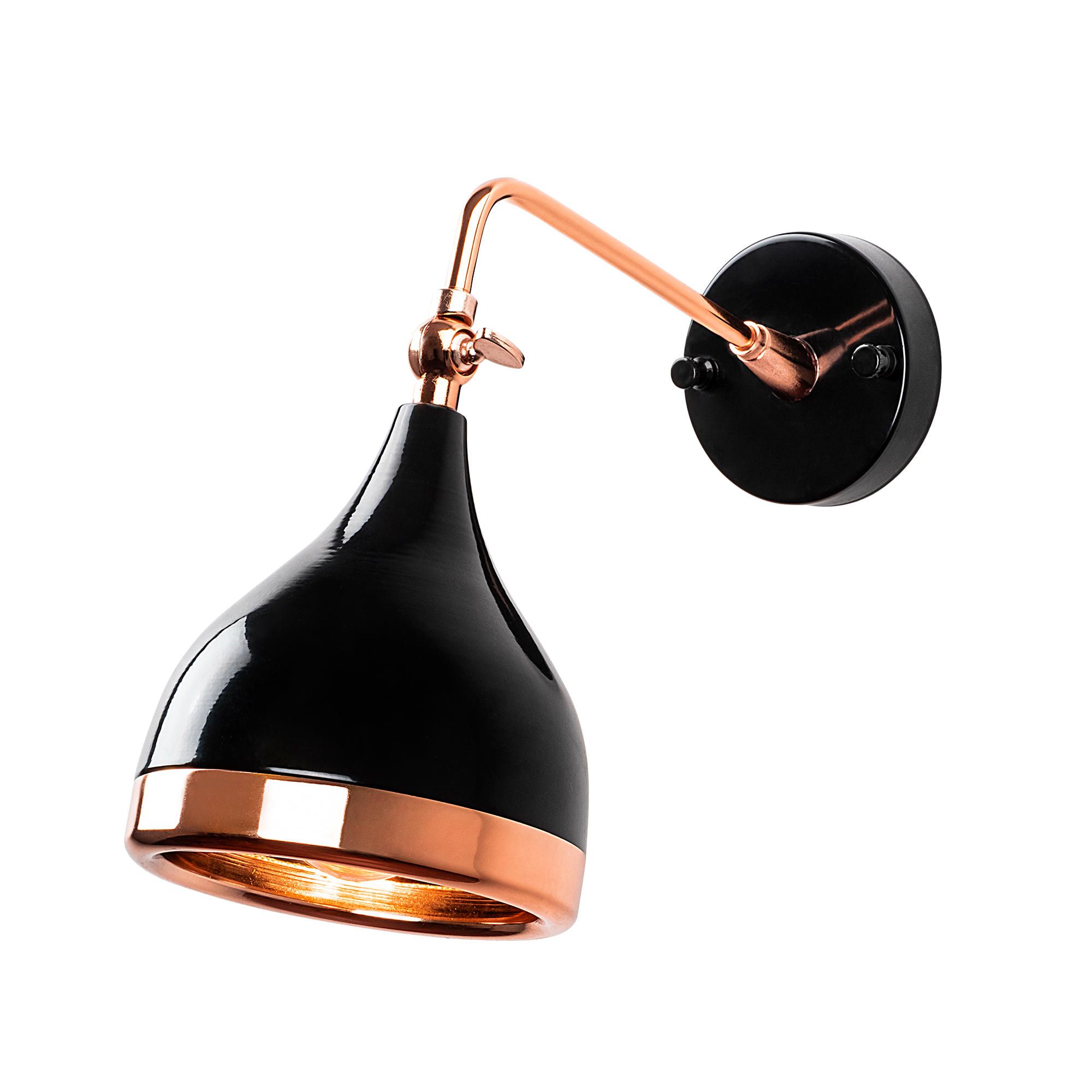 Aplică YILDO 7031, negru/cupru, metal, 14x32x26 cm