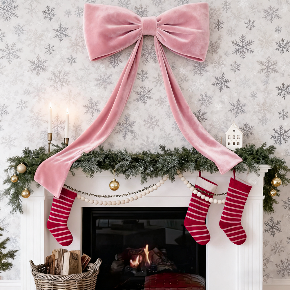 Decoração de Natal, Laços grandes para árvores de Natal, Laço de veludo para decoração de árvores de Natal, casamentos, festas, 180 cm x 50 cm - 9