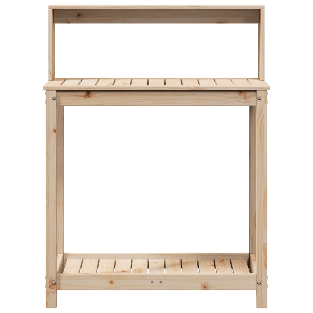 Jardinière | Table de rempotage et étagères 82,5x50x109,5 cm bois massif pin CFW64147 - 5