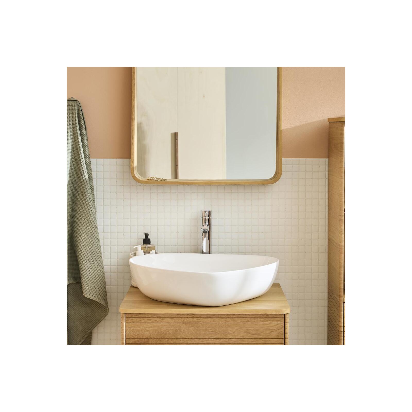 Lavabo da appoggio in ceramica bianca CHARLY ciottolo 56x45cm - 4