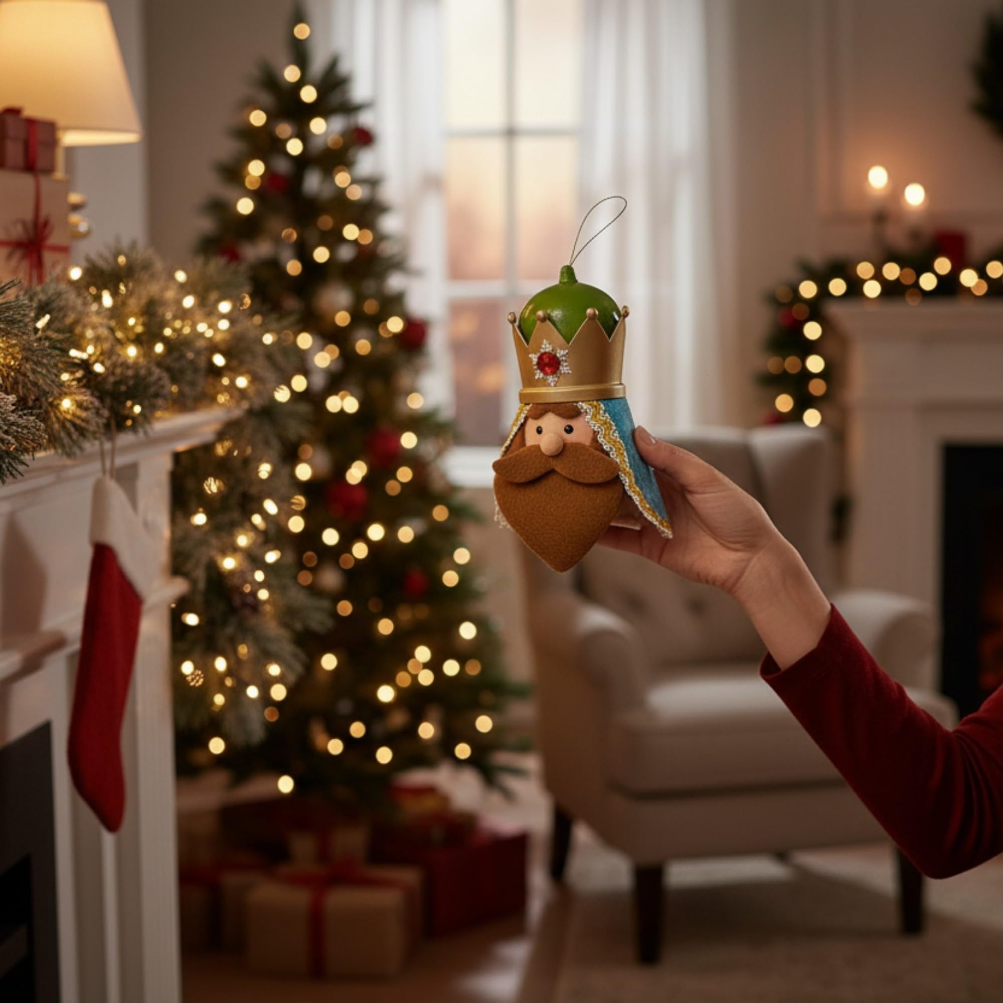 Pack 3 Colgantes Reyes Magos, Poliéster y PP, 10x7x15 cm, Multicolor - 3