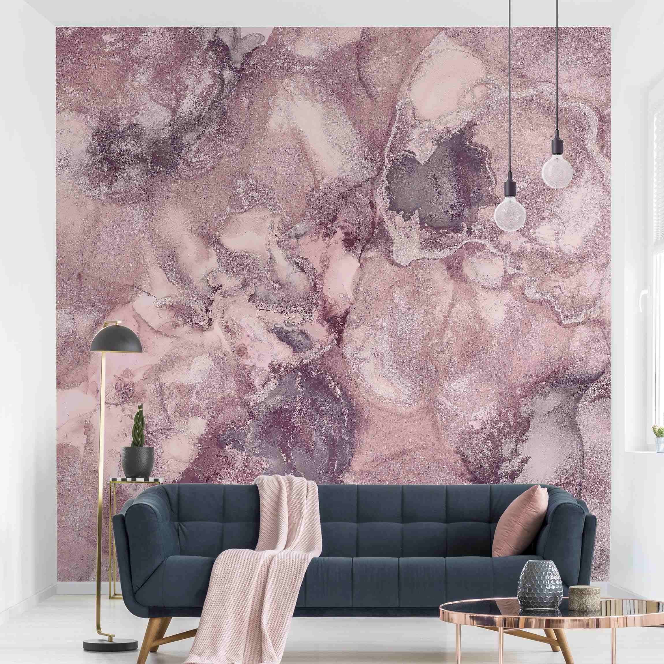 Papel pintado fotomural abstracto arte mármol 248 - salón dormitorio cocina pasillo - tnt 192 x 192 cm smart