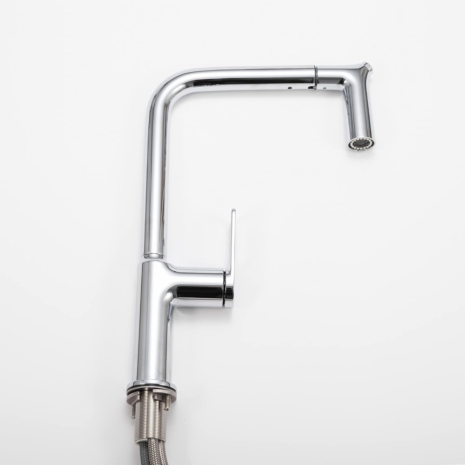 Grifo cocina con manguera extraible 5 anos de garantia acero inoxidable cromado pulido modelo KED88588 ahorro de agua alta presion graduable Leroy Merlin