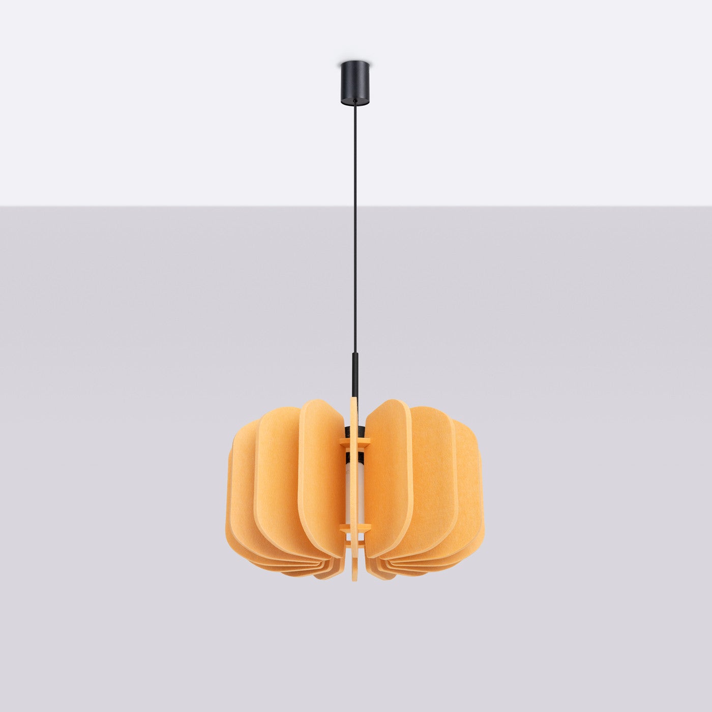 Lampa sufitowa filcowa MULA czarno-żółta 1xE27x40W filc wym:146x45x45cm IP20 Sollux Lighting - 3