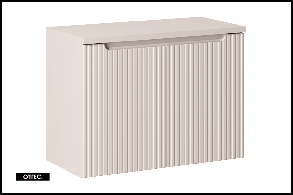 Mueble bajo lavabo de 80 cm - con plano - cachemira mate - 2 puertas - volta cashmere