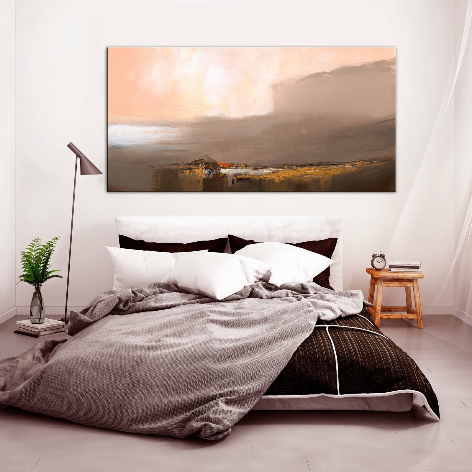 Tableau fin de l'infini marron large - 120 x 60 cm - 2