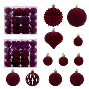 Set di decorazioni per l'albero di Natale, 101 palline di plastica