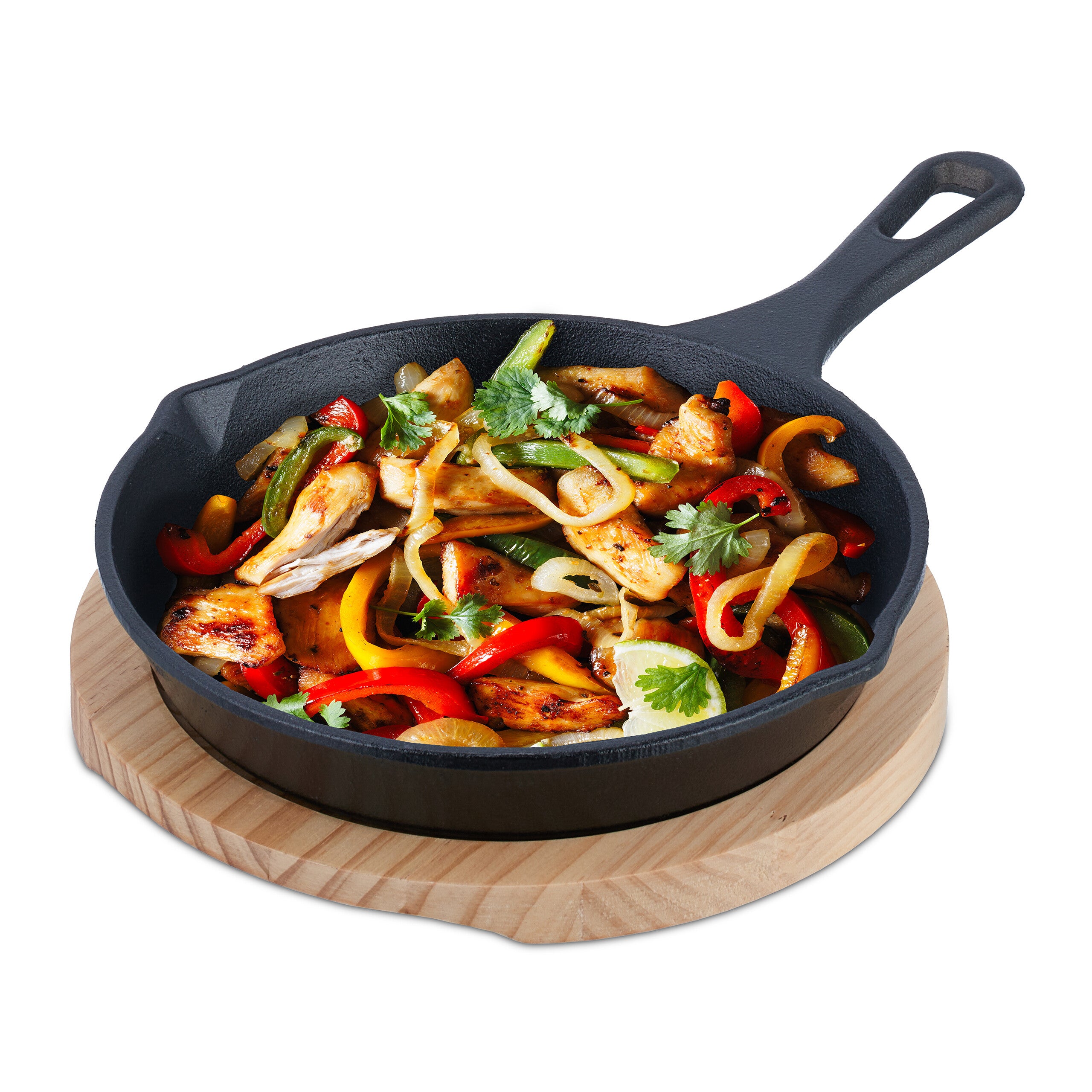 Relaxdays Poêle à Frire En Fonte Avec Planche De Service Ronde - 20 Cm - Anthracite