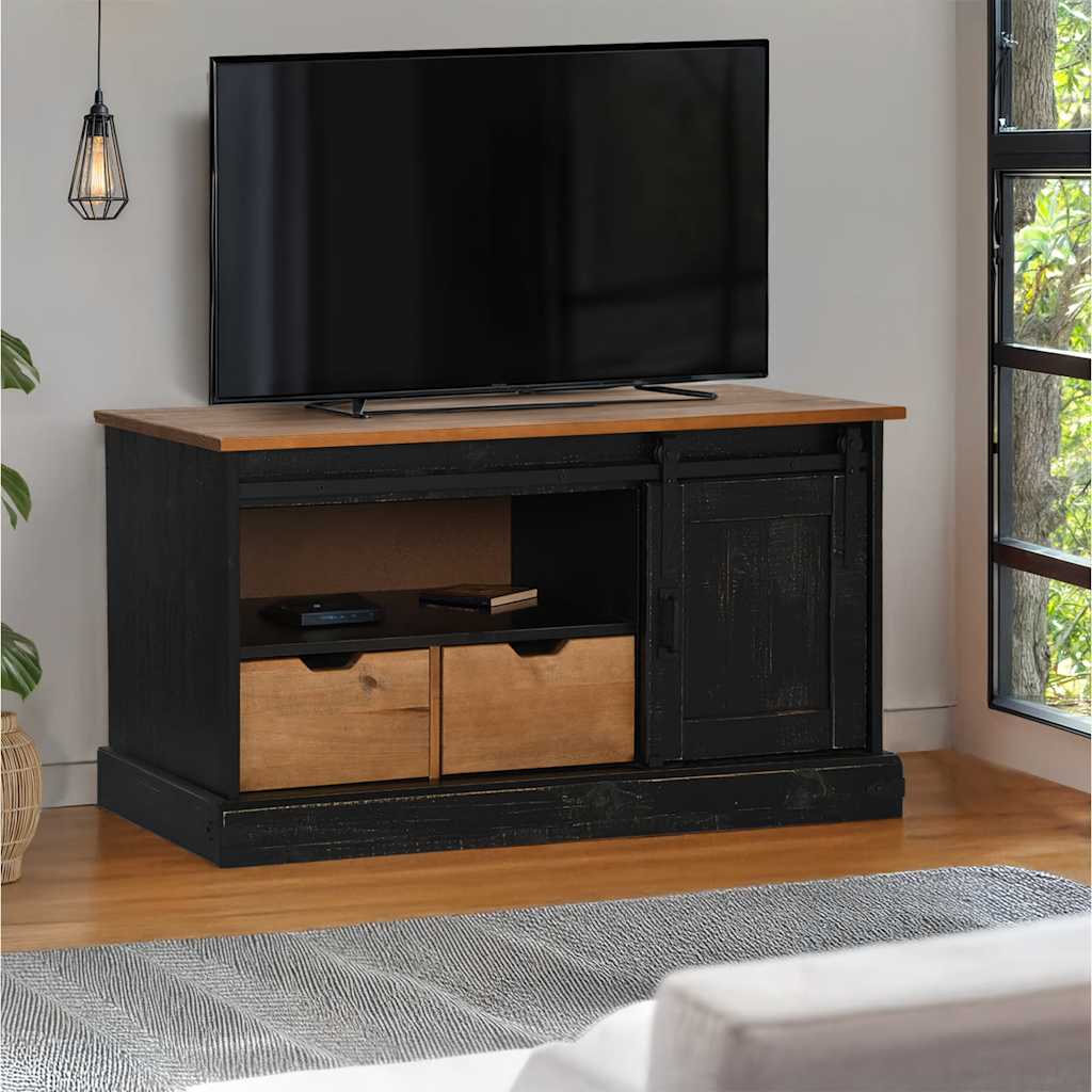 Meuble TV-Banc TV-Meuble Télé VIKEN noir bois d'ingénierie 237849 Meuble TV-Banc TV-Meuble Télé VIKEN noir bois d'ingénierie 237849