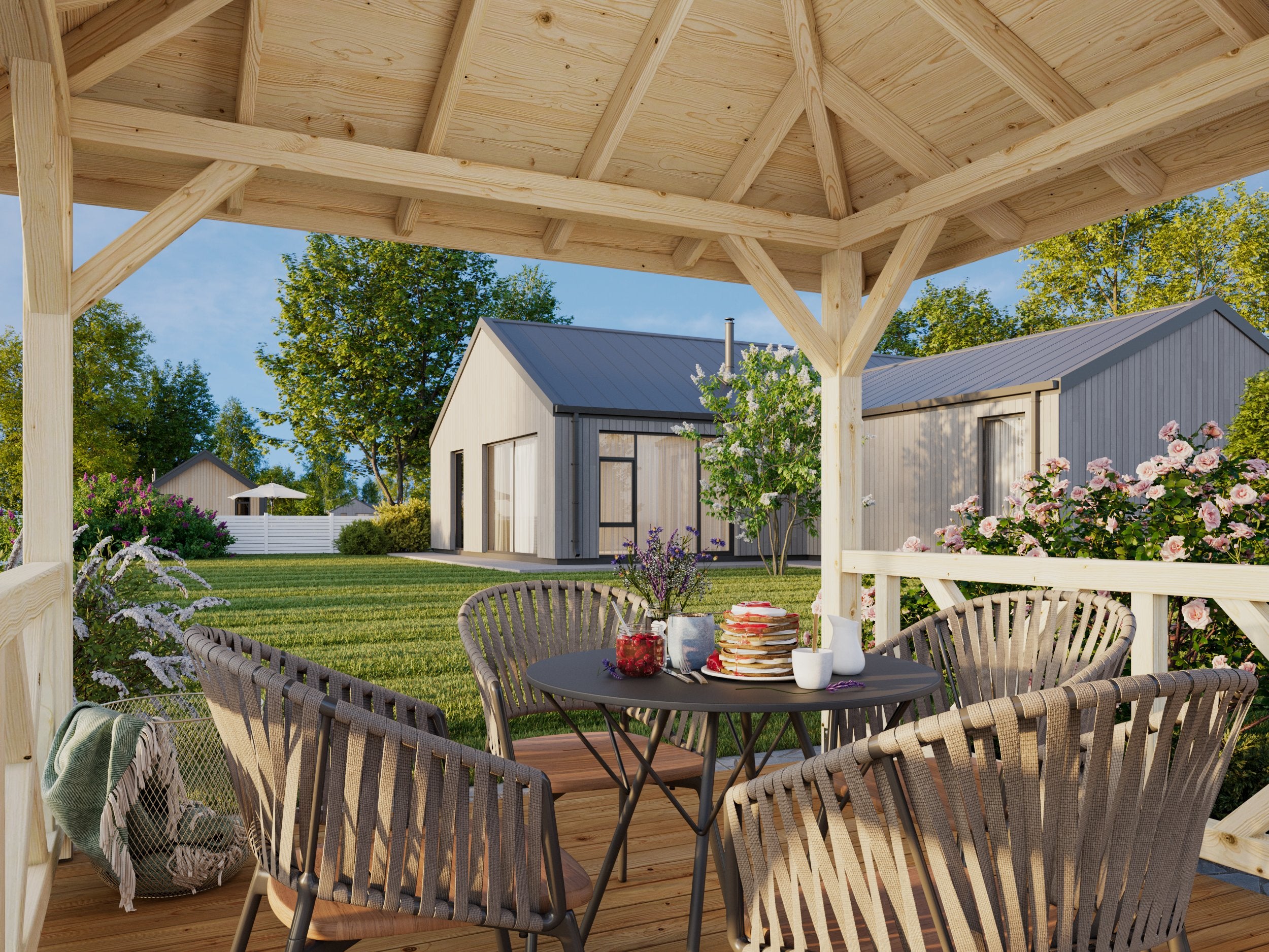 Kiosque de jardin en bois Betty - PALMAKO - 300 x 300 cm - 9 m² - 3