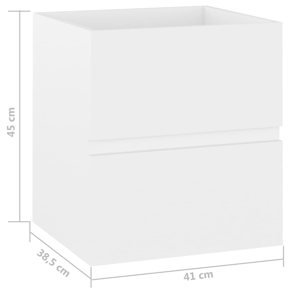 Maison Exclusive - Mobile Lavabo Bianco 41x38,5x45 cm in Legno Multistrato - 7