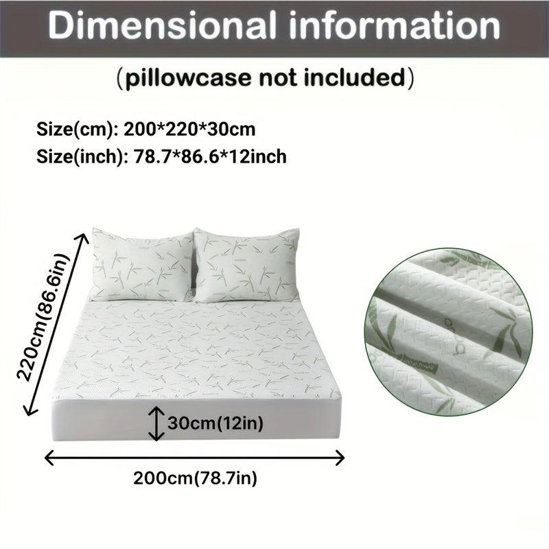 Protège-matelas en fibre de bambou jacquard, imperméable et respirant, ultra doux, pour la protection, lavable en machine, 200 x 220 x 30 cm - 7
