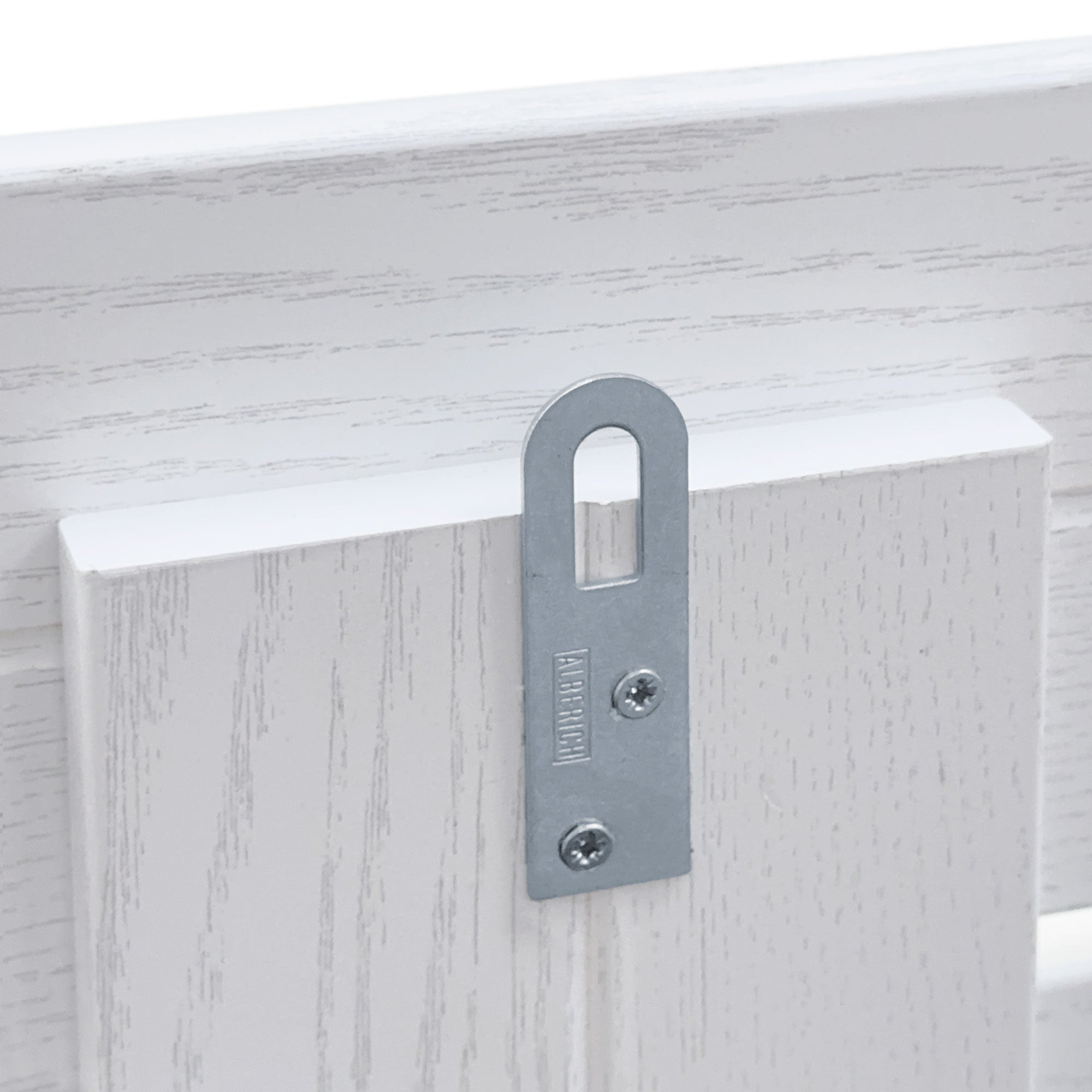 DHOME Cabecero de Madera reciclada DM Estilo Palet Horizontal Cama Palets Herrajes incluidos (135cm, Blanco Madera) - 6