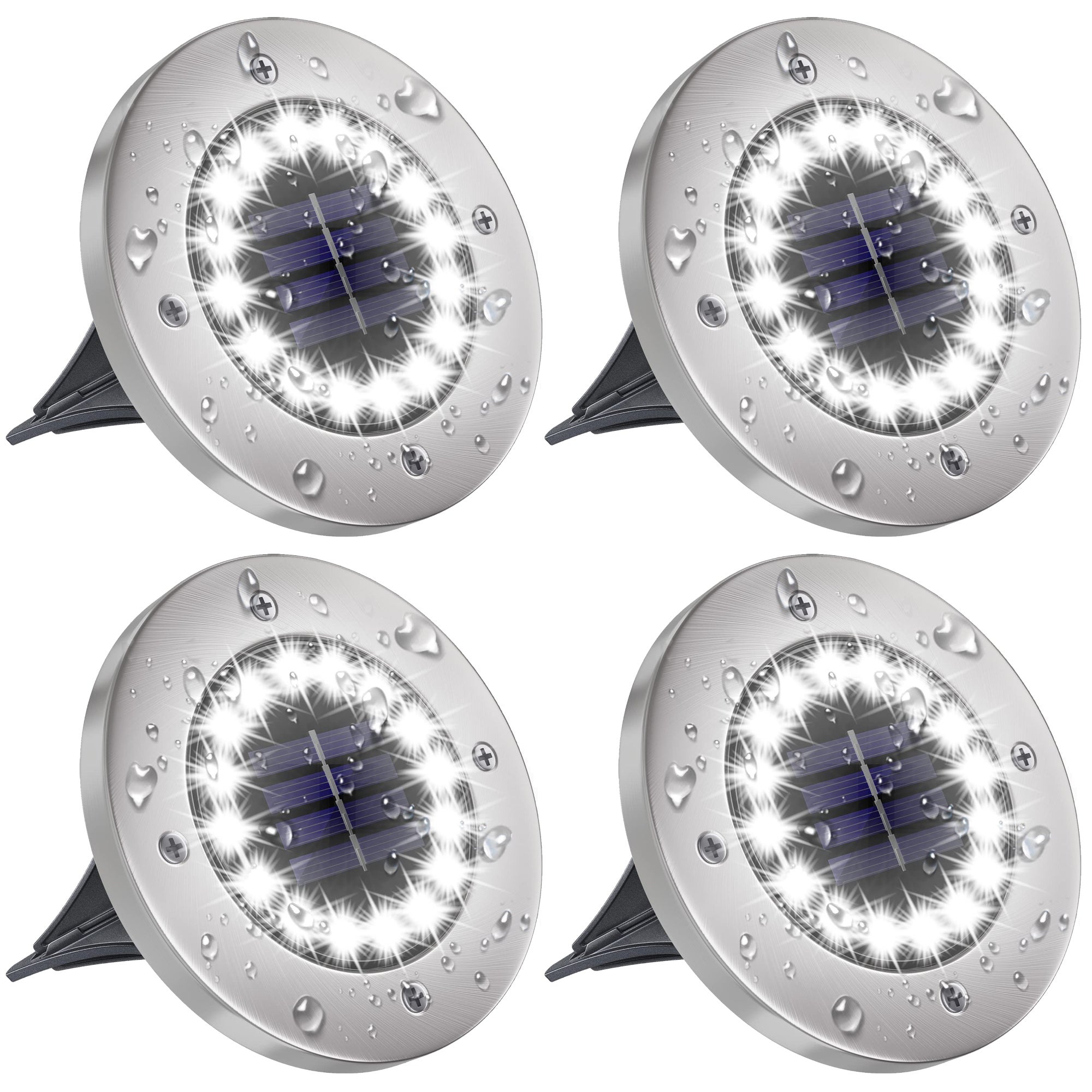 Solarne lampy gruntowe z diodami LED wodoszczelne światło słoneczne solarne oświetlenie krajobrazowe do ogrodu patio trawnika białe światło sztuki